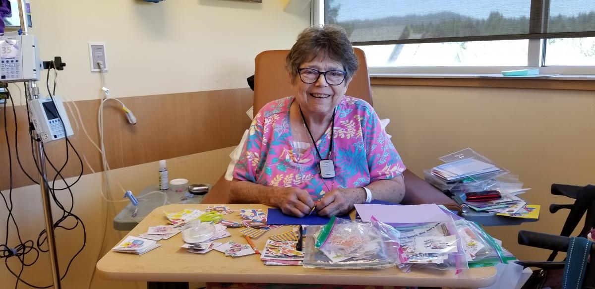 patient in hospital playing a game