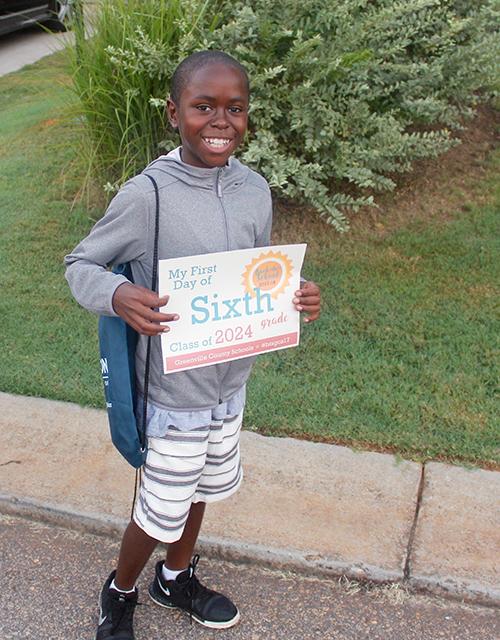 Aaron Barr, 11, of Simpsonville, South Carolina, starting 6th grade.