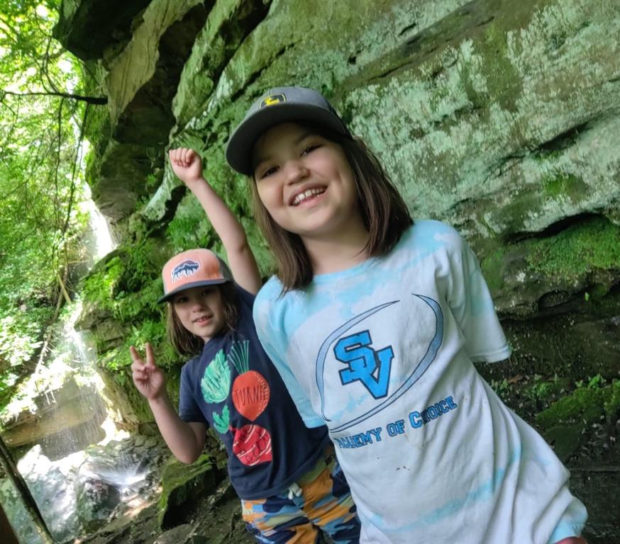 Jax and Lincoln Ramirez hiking