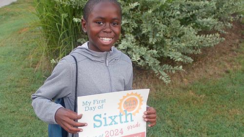 Aaron, 11, of Simpsonville, South Carolina, starting 6th grade.