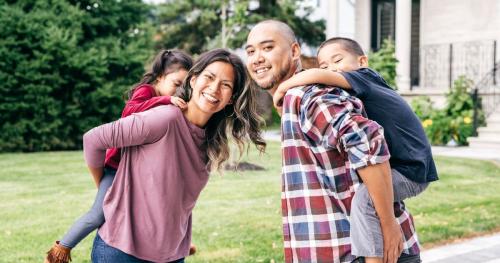 Family together smiling