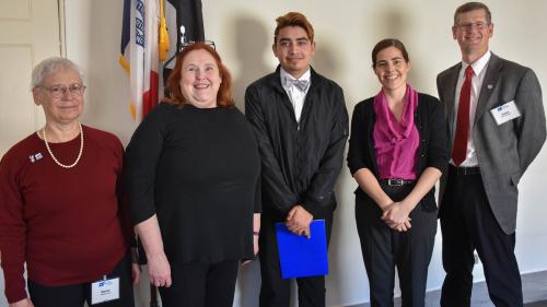 Mits Morales, center, with fellow IDF volunteers on Capitol Hill for IDF Advocacy Day, March 22, 2018.