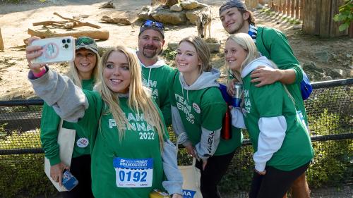 Walk for PI participants take a selfie.